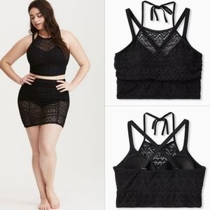 Torrid Black Lace Bikini TOP ONLY